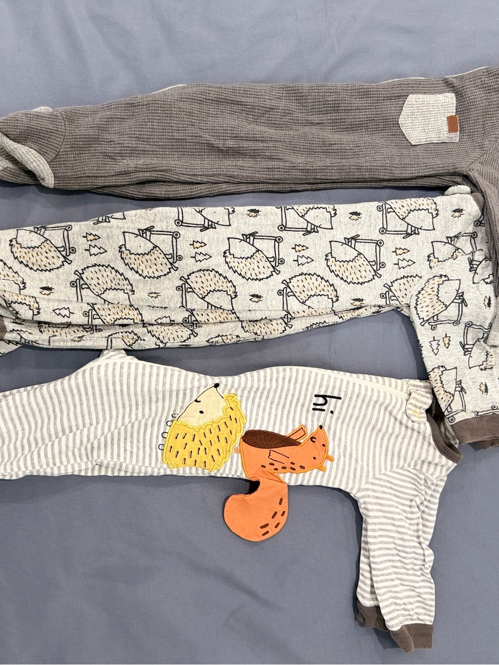 Neutral Hedgehog Footed One-Piece Pajama – Beige/Brown